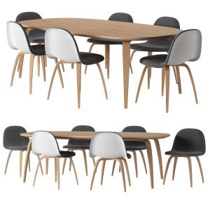 Gubi Dining Table Elliptical With Gubi 3d Chair