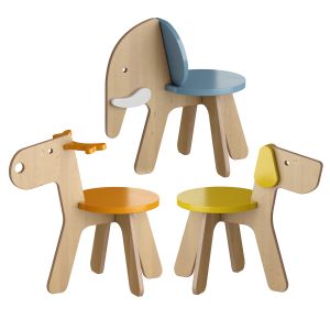 Children's Stool Animal Pattern