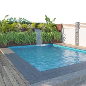 Garden Pool With Landscape