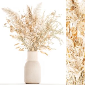 Beautiful Bouquet Of Dried Flowers In A Vase