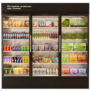 Large Refrigerator In A Supermarket With Food