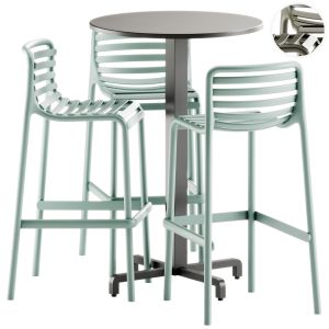 Base Fiore High Table And Doga Bar Stool By Nardi