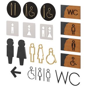 Restroom Directional Door Signs 2