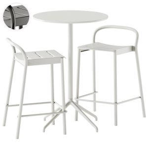 Muuto Cafe Bar Table Round And Linear Steel Bar