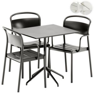 Muuto Linear Steel Armchair And Still Cafe Table