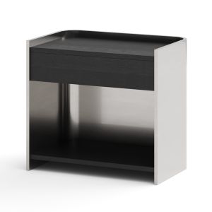 Cb2 Vestry Black Wood And Metal Nightstand Badside