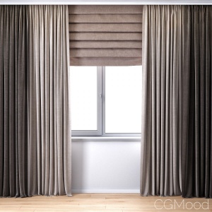 Curtains With Roman Curtain (v-ray + Corona)