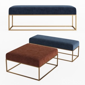 Box Frame Upholstered Bench & Ottoman Westelm