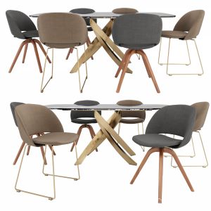 Artistico Table And Polo Covered Chair By Bontempi