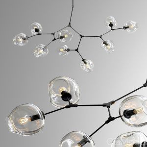 Branching Bubble 9 Light - Black Glass