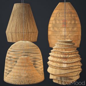 Rattan Lighting Set