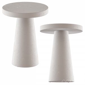 Willy White Plaster Pedestal Side Table