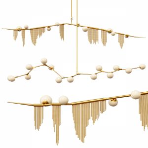 Cherry Bomb Fringe & Globe Branching Chandelier