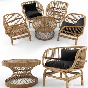 Coffee Table Vs Nordal Lounge Chair Natural Rattan