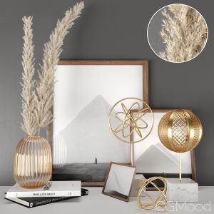 Decorative Set With Dried Plant 01