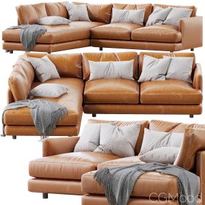 Haven Leather 2-piece Terminal Chaise Sectional