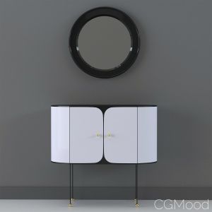 Modern Console With Round Mirror