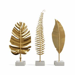 Gold Leaf On Marble Stand Decor Set