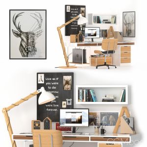 Workplace Scandinavian_ikea_wooden