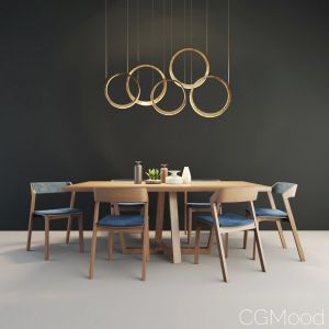 Set - Hoom Diamond Table And Ton Merano Chair