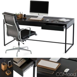 Black Office Desk Set