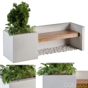 Outdoor Bench With Flowerbox