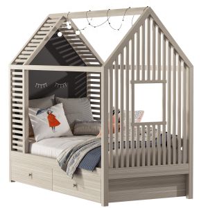 Children's Bed In The Form Of A House 3 Set 130