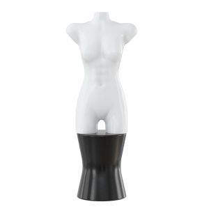 Female White Fitness Mannequin On Decorative Stool