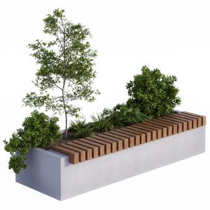 Urban Furniture / Architecture Bench With Plants B