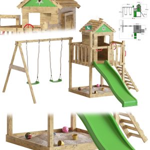 Garden Playhouse For Kids With Sandpit