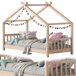 Children Bed Wood House