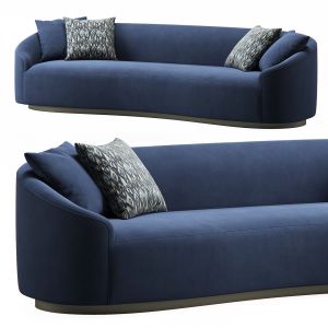 Turner Sofa Indigo Velvet Dark Walnut