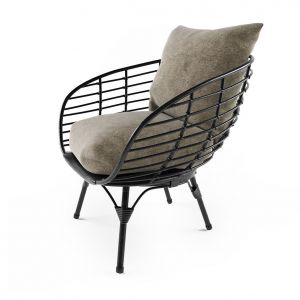 Black All Weather Wicker Chair Model Tube