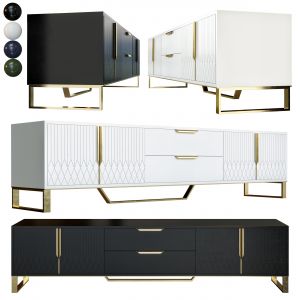 Aro Modern Stylish White Tv Stand Sideboard