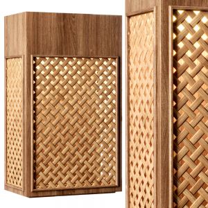 Florence Rattan Wall Lantern Fv2