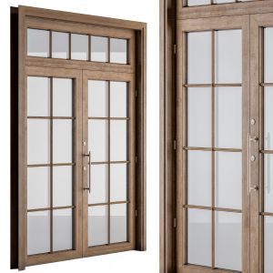 Wooden Vintage Glass Door