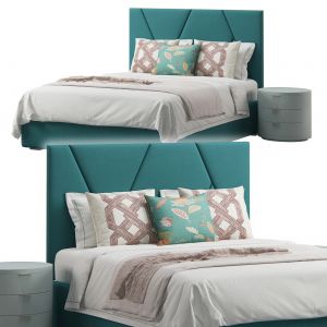 Modern Green Queen Upholstered Headboard