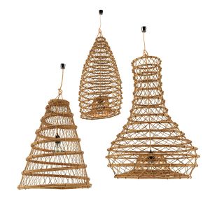 Bamboo And Rattan Lamp Set