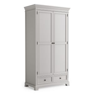 Daventry Taupe Gray Large Double Wardrobe