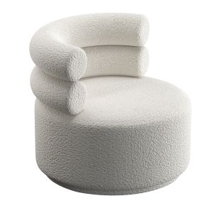 Boucle Ivory Swivel Chair