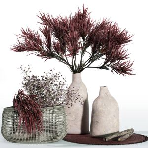 Wine Colored Decorative Set