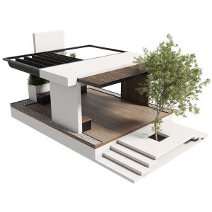 Landscape Furniture With Pergola And Roof Garden 1