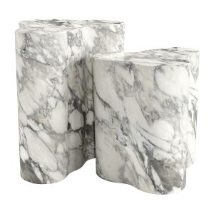 Candelabra Home Slab Marble Side Tables