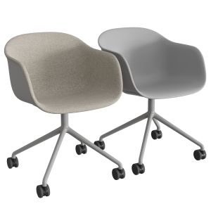 Fiber Armchair Swivel Base W.castors