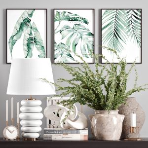 Decorative Set 21 - Branches And Table Lamp