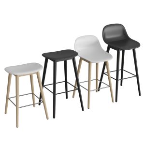 Fiber Bar Stool Wood Base