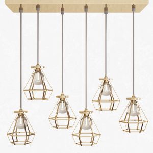 Diamond Gold Geometry Hanging Pendant Light