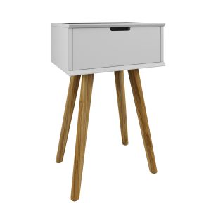 Mitra Bedside Table White 1 Drawer