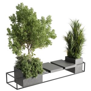 Urban Environment - Urban Furniture - Green Benche