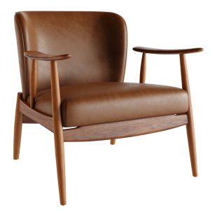 Troubadour Saddle Leather Wood Frame Chair By Cb2